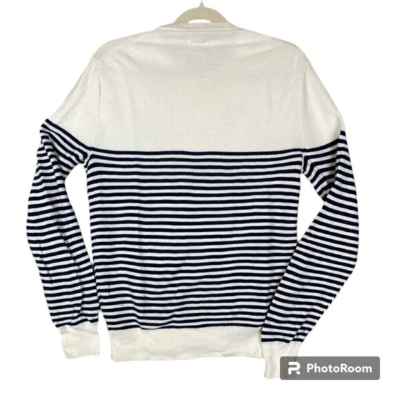 J. Crew nautical stripe crew neck sweater cotton XS color block coastal 2022 - Picture 4 of 10